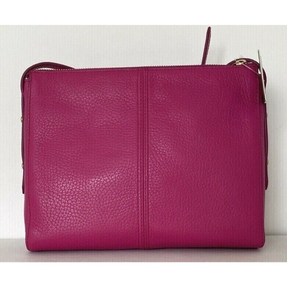 New Fossil Jenna Top Zip Crossbody handbag Like Style Leather Berry - Picture 7 of 8